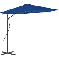 vidaXL Parasol met stalen paal 300x230 cm blauw