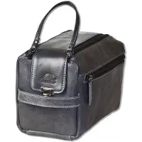 Woodland Luxe Leren Toilettas Antraciet