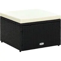 vidaXL Voetenbank/poef zwart 53x53x30 cm poly rattan online kopen