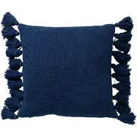 Dutch decor - RUBY - Kussenhoes 45x45 cm - 100% katoen - met flosjes - Insignia Blue - donkerblauw
