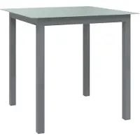 vidaXL Tuintafel 80x80x74 cm aluminium en glas lichtgrijs