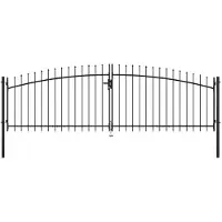 vidaXL Dubbele deur hekpoort Woerden met speerpunt 400x149,5 cm