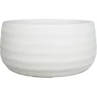 Blokker Bloempot Schaal Mat Wit Keramiek Voor Kamerplant H14 X D29 Cm - Plantenpotten