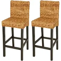 vidaXL Barkrukken 2 st abaca