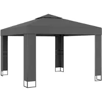 vidaXL Paviljoen met dubbel dak, 3 x 3 meter, antraciet