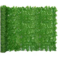 vidaXL Balkonscherm met groene bladeren 500x150 cm