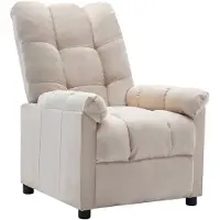 vidaXL Fauteuil verstelbaar stof crèmekleurig