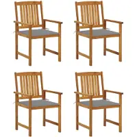 vidaXL Tuinstoelen met kussens, 4 stuks, massief acaciahout
