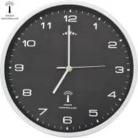 vidaXL Functionele wandklok met quartz uurwerk, 31 cm, zwart