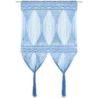 vidaXL Gordijn macramé 140x240 cm katoen blauw