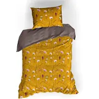 De Witte Lietaer Dekbedovertrek Fleur Deep Taupe Satijn-140 x 200 / 220 cm | 1-Persoons