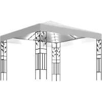 vidaXL Paviljoen met LED-lichtketting, 3x3 meter, wit