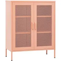 vidaXL Opbergkast 80x35x101,5 cm staal roze