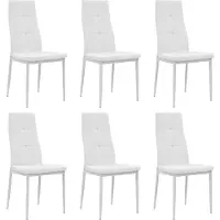 vidaXL Eetkamerstoelen 43x43,5x96 cm kunstleer wit 6 st online kopen