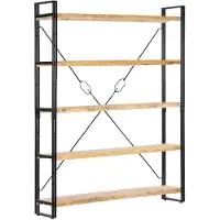vidaXL Boekenkast met 5 schappen 140x30x180 cm massief mangohout