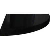 vidaXL Hoekschap zwevend 35x35x3,8 cm MDF hoogglans zwart