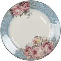 Clayre & Eef Blauwe Groot bord Ø 26*2 cm PECFP