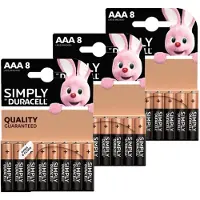 Duracell 24x Duracell Aaa Simply Batterijen Alkaline Lr03 Mn2400 1.5 V - Minipenlites Aaa Batterijen
