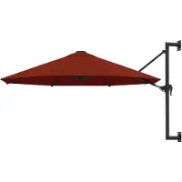 vidaXL Wandparasol met metalen paal 300 cm terracottakleurig