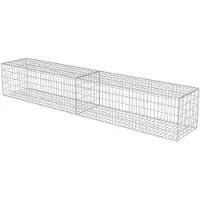 vidaXL Schanskorfmuur met deksels 300x50x50 cm gegalvaniseerd staal