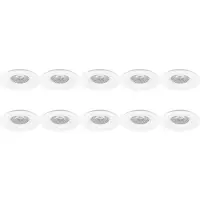 BES LED Spot Armatuur 10 Pack - Pragmi Rodos Pro - GU10 Inbouwspot - Rond - Wit - Aluminium - Ø93mm