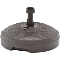 vidaXL Parasolstandaard voor zand/water, 20 liter, bruin, kunststof, rietstijl