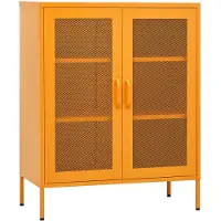 vidaXL Opbergkast mosterdgeel 80x35x101,5 cm staal