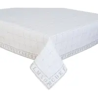 Clayre & Eef tafelkleed 150x150 cm - wit, crème - katoen, 100% katoen