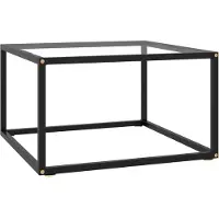 vidaXL Salontafel zwart met hardglazen blad, 60x60x35 cm