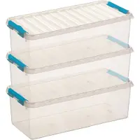 Sunware 3x Kunststof stapelbare opbergbak 9,5 liter 48,5 x 19 x 14,7 cm - Opbergbox