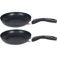 San Ignacio Set Van 2x Stuks Aluminium Zwarte Koekenpan/hapjespan Gusto Met Anti-aanbak Laag 30 Cm - Koekenpannen