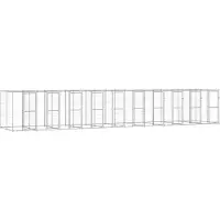 vidaXL Hondenkennel 24,2 m² gegalvaniseerd staal