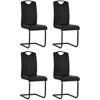 vidaXL Eetkamerstoelen 43x55x100 cm kunstleer zwart 4 st online kopen