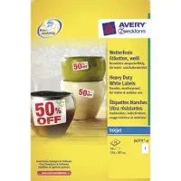 Avery Zweckform Waterbestendige folie-etiketten J4775-10 Permanent hechtend A4 Wit 210 x 297 mm 10 Stuks à 1 Etiketten