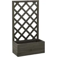 vidaXL Latwerkplantenbak 50x25x90 cm massief vurenhout grijs