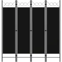 vidaXL Kamerscherm met 4 panelen 160x180 cm zwart