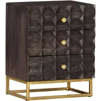 vidaXL Nachtkastje 40x30x50 cm massief mangohout zwart