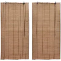 vidaXL Rolgordijnen 2 st 120x220 cm bamboe bruin