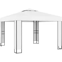 vidaXL Tonnelle avec toit double 3x3 m Blanc