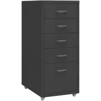 vidaXL Ladeblok verrijdbaar 28x41x69 cm metaal antracietkleurig