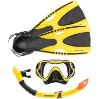 Osprey Snorkelset Siliconen Zwart/geel 5-delig Maat S/m