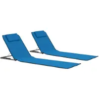 vidaXL Strandmatten inklapbaar 2 st staal en stof blauw