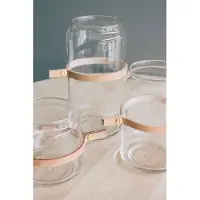 Tak Design - Drinken Waterglas Wrap Me Mini - Glas - Bruin