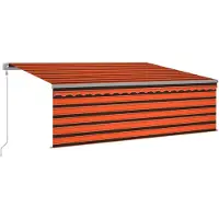 vidaXL Luifel automatisch uittrekbaar rolgordijn 4x3 m oranje bruin