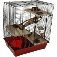 Flamingo Hamsterkooi Enzo 3 41,5x28,5x48,5 cm bordeaux