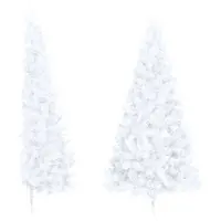 vidaXL Kunstkerstboom met standaard half 210 cm PVC groen