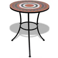 vidaXL Bistrotafel 60 cm mozaïek terracottakleurig en wit