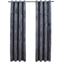 vidaXL Gordijn verduisterend ringen 2 st 140x175 cm fluweel antraciet