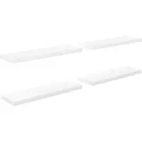 vidaXL Wandschappen zwevend 4 st 80x23,5x3,8 cm MDF hoogglans wit