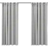vidaXL Gordijnen linnen-look verduisterend haken 2 st 140x175 cm grijs